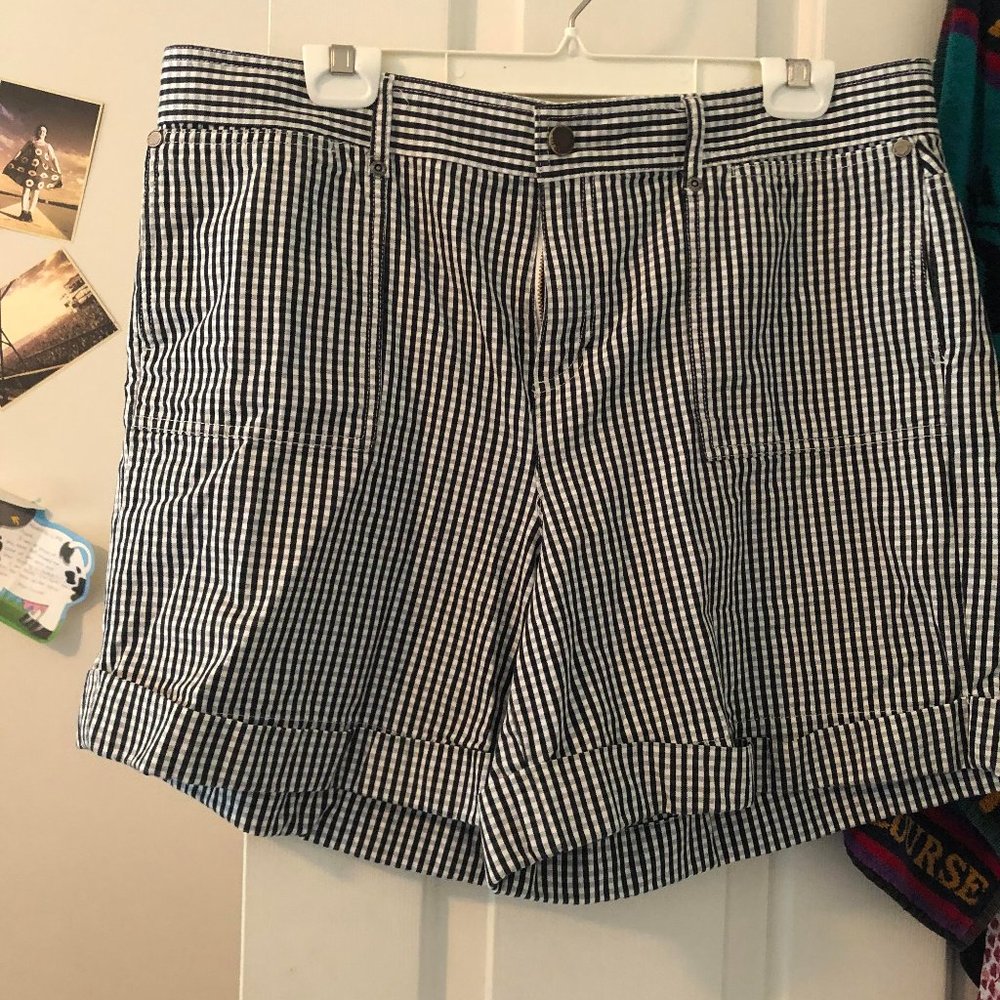 High Waist Plaid Shorts